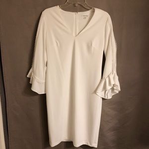 Calvin Klein ruffled bell sleeve dress